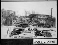 [Postcard of damaged buildings and debris, Gainesville, Hall County, Georgia, 1936 Apr. 6]