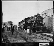 [Photograph of people standing around steam locomotive No. 203, Gainesville, Hall County, Georgia, 1959 Sept. 19]