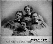 [Photograph of four unidentified students at the Georgia Baptist Female Seminary, Gainesville, Hall County, Georgia, ca. 1880-189-]