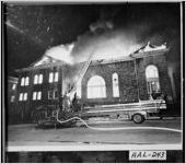[Photograph of the First Baptist Church on fire, Gainesville, Hall County, Georgia, 1960 Feb. 12]