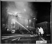 [Photograph of a First Baptist Church burning, Gainesville, Hall County, Georgia, 1960 Feb. 12]