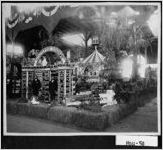 [Photograph of exhibit featuring products from Houston County, Bibb County, Georgia, ca. 1910]