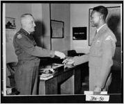 [Photograph of Private Douglas R. Wesley receiving keys to a new Cadillac, Johnson County, Georgia, 1954 Feb. 12.]