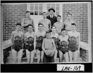 [Photograph of Dexter High School basketball team, Dexter, Laurens County, Georgia, 1945 or 1946]