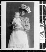 [Postcard of Earle Sinclair McKey Junior with nurse, Valdosta, Lowndes County, Georgia, 1908]