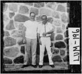 [Photograph of two men serving time at work camp, Lumpkin County, Georgia, 1952 or 1953]
