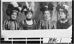[Photograph of four young women in fancy hats, Marshallville, Macon County, Georgia, ca. 1900]