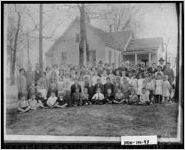 [Photograph of the Oakland School with students and teachers out front, Newton County, Georgia, ca. 1915]