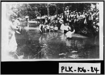 [Photograph of Reverend Randolph W. Hamrick baptizing, Friendship, Polk County, Georgia, ca. 1929]