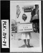 [Photograph of Ms. Frances Louvon with AAA farm program sign, Cedartown, Polk County, Georgia, ca 193-]