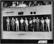 [Photograph of Eatonton mail carriers and others in front of U.S. Mail coach, Eatonton, Putnam County, Georgia, 1952]