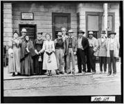 [Photograph of local extras in the film "The Great Locomotive Chase," Clayton, Rabun County, Georgia, ca. 1955]