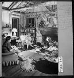 [Photograph of library at Laurel Falls Camp, Rabun County, Georgia, 194-]