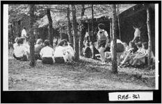 [Photograph from pamphlet of a scene at Laurel Falls Camp, near Clayton, Rabun County, Georgia, ca. 1940]