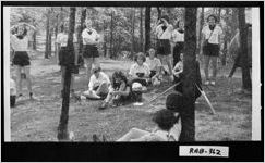 [Photograph from pamphlet of campers at Laurel Falls Camp, near Clayton, Rabun County, Georgia, ca. 1940]