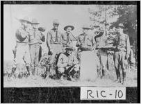 [Postcard of members of Company D, First Regiment Infantry, National Guard of Georgia (also known as Richmond Light Infantry), Augusta, Richmond County, Georgia, ca. 1915-1917]