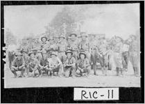 [Postcard of members of Company D, 1st Regiment Infantry, National Guard of Georgia (also known as Richmond Light Infantry), Augusta, Richmond County, Georgia, ca. 1915-1917]