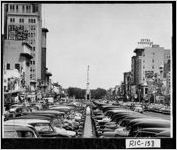 [Photograph of view of Broad Street with Confederate Monument, Augusta, Richmond County, Georgia, 195-]