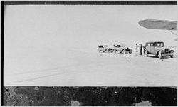 [Photograph of airboat on beach, Sapelo Island, McIntosh County, Georgia, between 1915 and 1930]