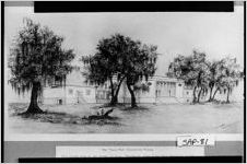 The "South End" Plantation House. From sketch made on the ground in 1844. Erected by slave labor from materials native [...]