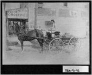[Photograph of Mr. O. D. Williams beside his store, Iron City, Seminole County, Georgia, ca. 1920 ]