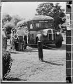 [Photograph of group boarding a bus, Griffin, Spalding County, Georgia, 194-]