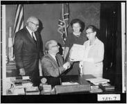 [Photograph of Mrs. Clifford Whatley receiving an award from Governor Lester Maddox, Atlanta, Fulton County, Georgia, 1969]