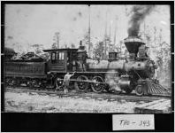 [Photograph of workers posing beside a steam locomotive of the Georgia Northern Railway, Pavo, Thomas County, Georgia, 1898]