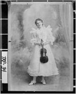 [Photograph of Ethel Dallis in a formal dress and holding a violin, LaGrange, Troup County, Georgia, 1897]