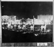 [Photograph of Christmas decorations around the square at night, LaGrange, Troup County, Georgia, 1938]