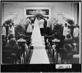 [Photograph of wedding of Jo Newsome and Frank Cummings at First Baptist Church, Sandersville, Washington County, Georgia, 1958 Aug. 30]