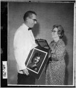 [Photograph of Mrs. Effie V. Little receiving award from Mr. Dickerson, Sandersville, Washington County, Georgia, 1961]