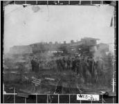 [Photograph of a group viewing the results of a train wreck, Webster County, Georgia, 1926]