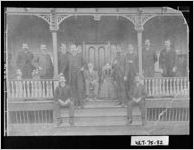 [Photograph of Mr. and Mrs. Albert Williamson Burton at home with their ten sons, Walton County, Georgia, ca. 1885-1890]