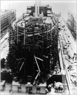 [Photograph of the Liberty ship William B. Woods under construction, J.A. Jones Construction Company shipyard, Brunswick, Georgia, 1943 Mar. 24]