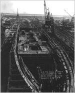 [Photograph of the Liberty ship W.P. Few under construction, J.A. Jones Construction Company shipyard, Brunswick, Georgia], 1944 May 24
