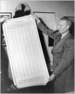 [Photograph of an unknown man holding a scroll honoring J.A. Jones Construction Company workers who worked on Christmas Day, 1944, Brunswick, Georgia, 1944?]