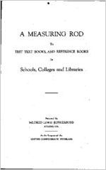 A measuring rod to test text books, and reference books in schools, colleges and libraries