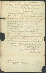 Letter, 1789 Oct. 12, Washington County, [Georgia] to George Walton, [Governor of Georgia], A[u]gusta, [Georgia] / Colo[nel] Jared Irwin
