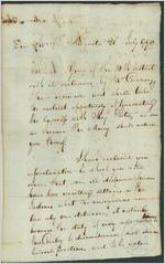 [Letter] 1790 July 21, Augusta, [Georgia to] Doct[o]r George Jones, Savannah, [Georgia] / Ja[me]s Meriwether
