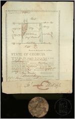 [Land grant with map for plot in] Baldwin County, Georgia, 1805 Oct. 10 / [authorized by] Jno. [i.e. John] Milledge, Governor of [Georgia]