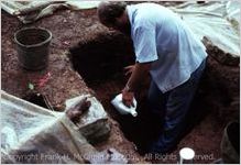 [Photograph of a pit feature excavation at Fort Southwest Point in Kingston, Tennessee, taken circa 1980s] / [by Gerald F. Schroedl]