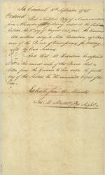 [Extract from minutes of the Executive Council of the state of Georgia] 1786 Sept. 11, [ordering a] certified copy of communication from Alexander McGillivray / [prepared by] Ja[me]s M. Stewart