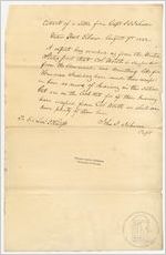 Extract of a letter, 1842 Aug. 9, Fort Gilmer, [Clinch County, Georgia] to G[enera]l Levi J. Knight / Capt[ain] J[ohn] J. Johnson
