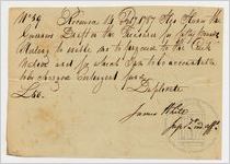 [Receipt for payment to] James White to proceed to the Creek Nation, 1787 Feb. 14