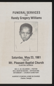 Funeral program for Randy Gregory Williams