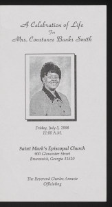 Funeral program for Mrs. Constance Banks Smith