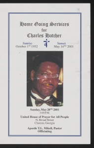 Funeral program for Charles Hatcher