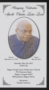 Funeral program for Charles Lester Lovett