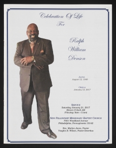 Funeral program for Ralph William Denson